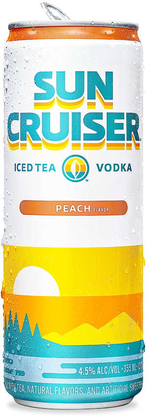 Can of Sun Cruiser Iced Peach Tea Vodka