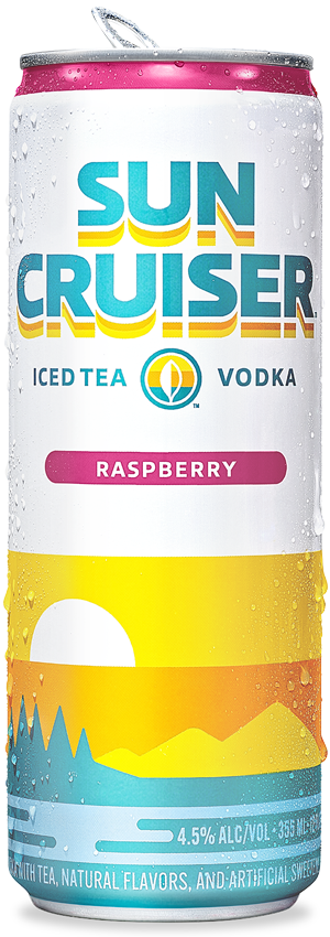 Can of Sun Cruiser Iced Raspberry Tea Vodka