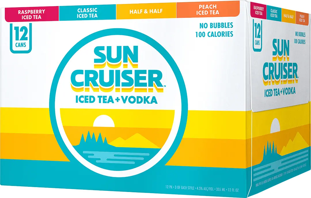 Sun Cruiser Variety Pack with Raspberry, Classic Iced Tea, Lemonade Iced Tea and Peach