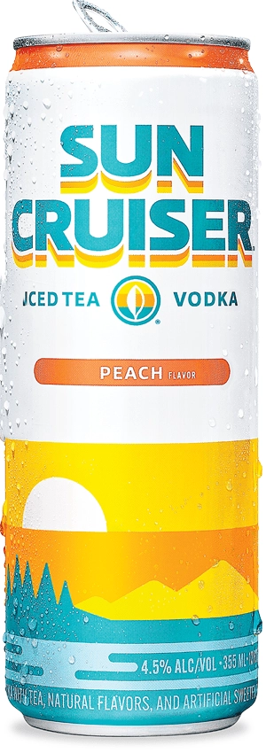 Can of Sun Cruiser Iced Peach Tea Vodka