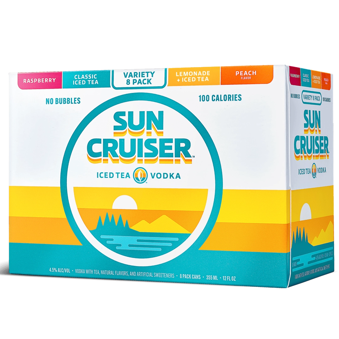 Sun Cruiser Variety Pack with Raspberry, Classic Iced Tea, Lemonade Iced Tea and Peach