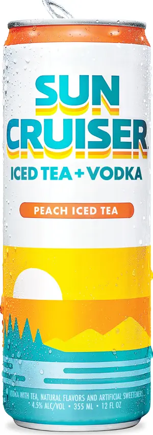 Can of Sun Cruiser Iced Peach Tea Vodka