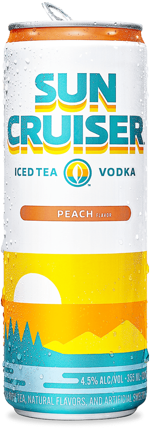 Can of Sun Cruiser Iced Peach Tea Vodka