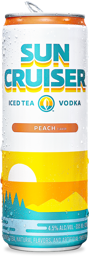 Can of Sun Cruiser Iced Peach Tea Vodka