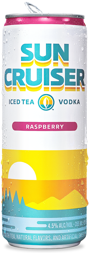 Can of Sun Cruiser Iced Raspberry Tea Vodka