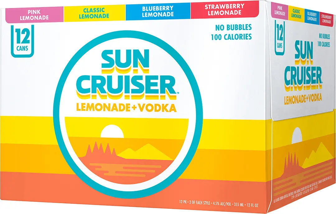 Sun Cruiser Lemonade Variety Pack with Classic Lemonade, Pink Lemonade, Strawberry Lemonade and new Blueberry Lemonade