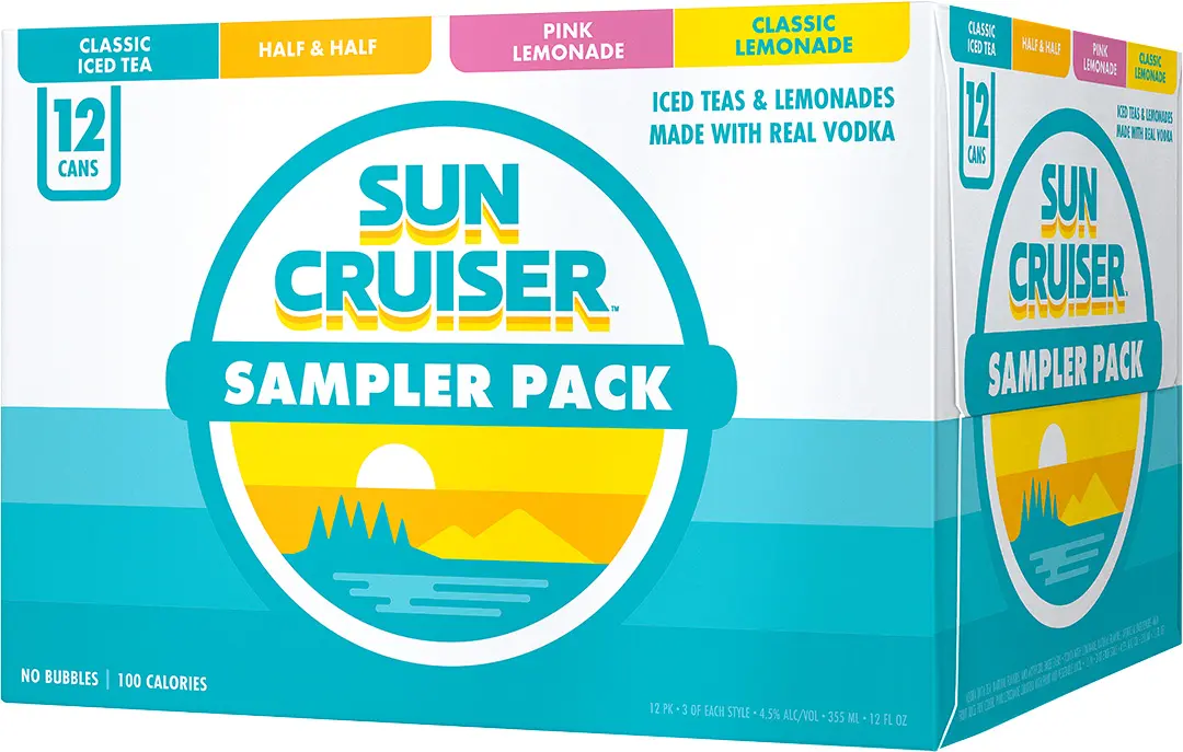 Sun Cruiser Variety Pack with Raspberry, Classic Iced Tea, Half & Half and Peach